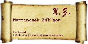 Martincsek Zágon névjegykártya